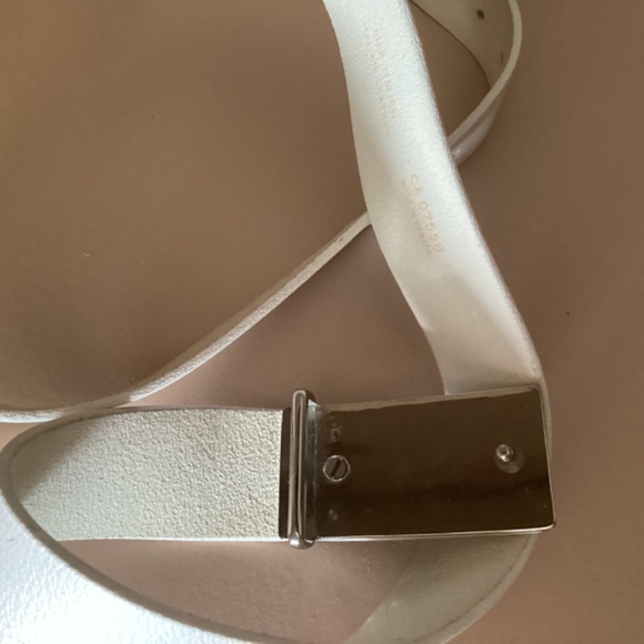 Men’s MEXX Belt Italian Leather 50 in Adjustable Vintage HARD TO FIND WHITE - Picture 6 of 6